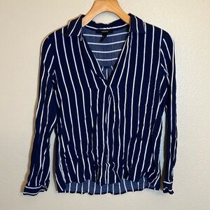 *3/$15* Forever 21 Navy Striped Blouse